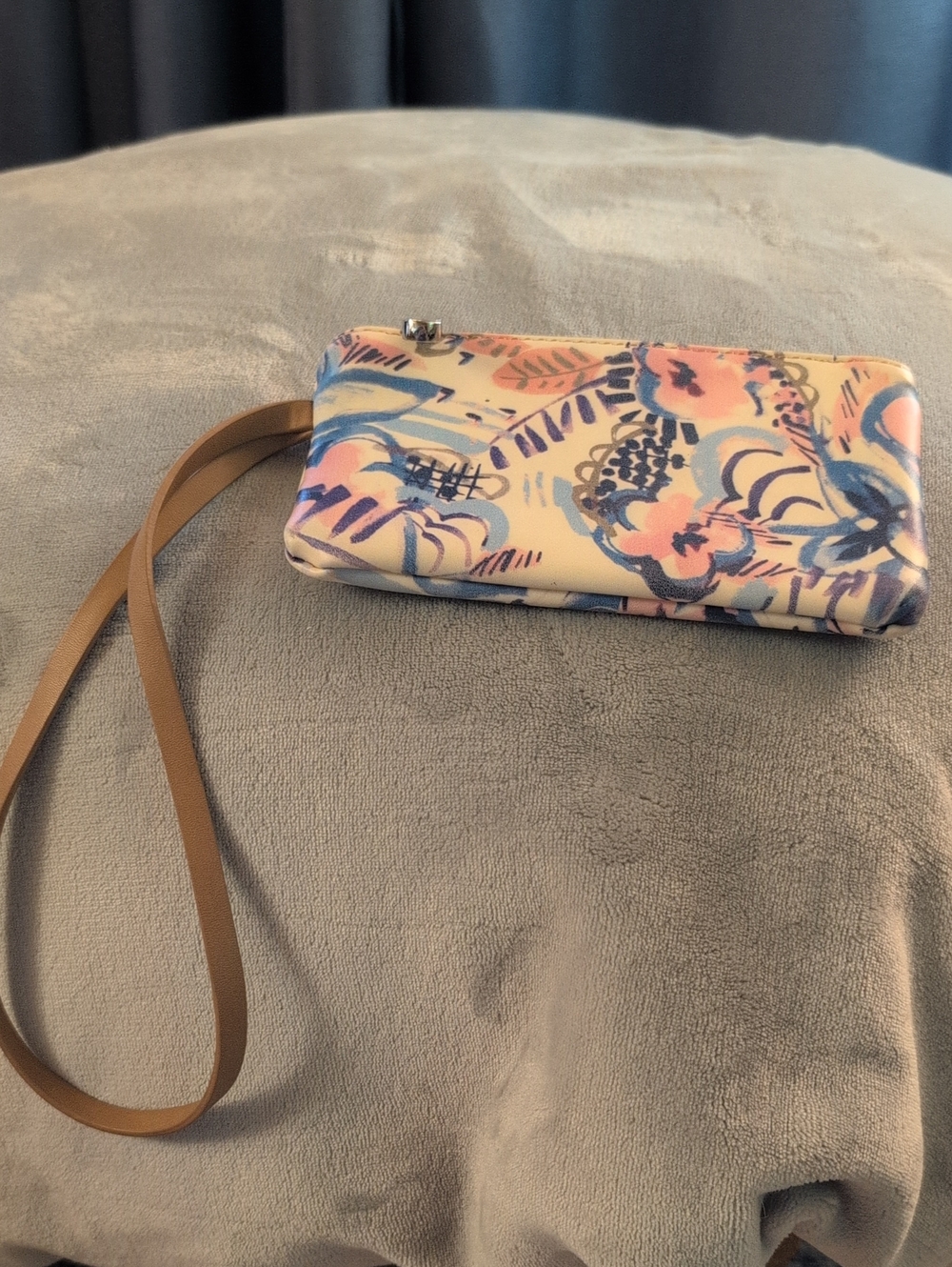 Floral Print Wristlet - Pink & Blue